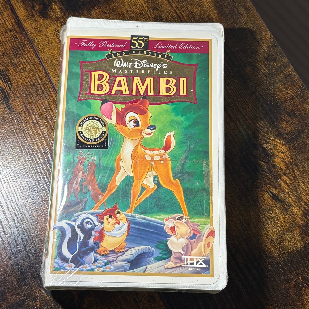 Walt Disney Bambi VHS 55th Anniversary Limited Edition Fully Restored Sealed NEW